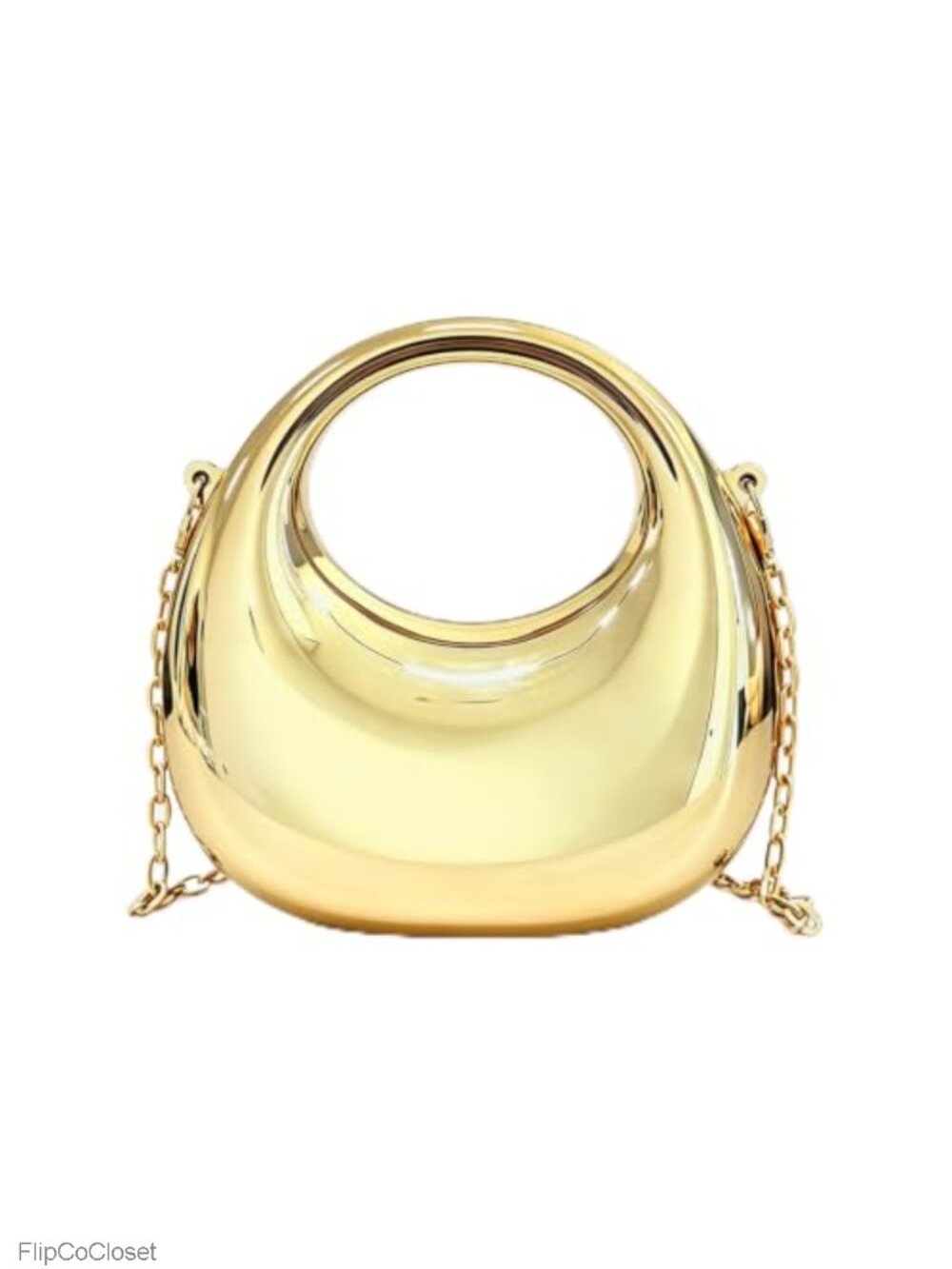 Acrylic Crescent Mini Clutch Gold Evening Bag Crossbody